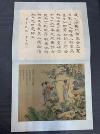 A Chinese album with various figural paintings and calligraphy, signed Wu Shan 吴珊, dated 1904