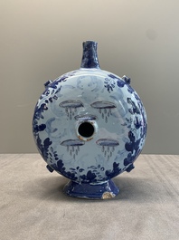 A blue and white Italian maiolica pilgrim flask, Savona, ca. 1700