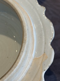 A Chinese blue and white vase and cover with landscapes and flowers, Kangxi