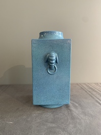 A Chinese robin's egg-glazed 'cong' vase, 19th C.