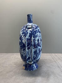 A blue and white Italian maiolica pilgrim flask, Savona, ca. 1700