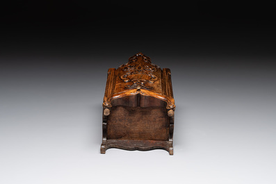 Five Baroque and Rococo wooden carvings and a fine farini&egrave;re or flour box, Flanders and France, 18th C.