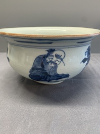 A Chinese blue and white 'star gods' censer, Kangxi