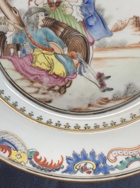 A Chinese famille rose 'European subject' plate, Qianlong, ca. 1750