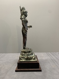 A Javanese bronze Majapahit sculpture of the goddess Dewi Tara, Indonesia, probably 14th C.
