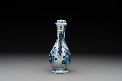 A Chinese blue and white 'nude figure' jug and cover, Kangxi, ca. 1680