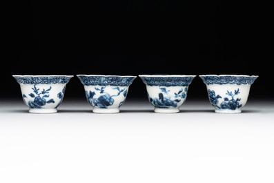 A varied collection of Chinese blue and white, and famille rose tea wares, Qianlong