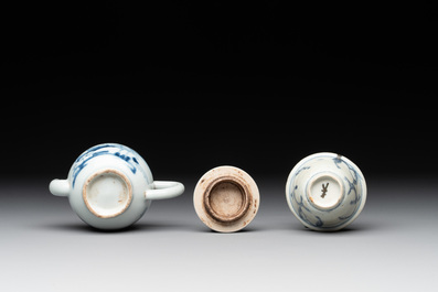 A varied collection of nine Chinese blue and white wares, Ming and later