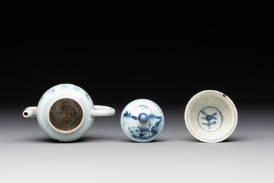 A varied collection of nine Chinese blue and white wares, Ming and later