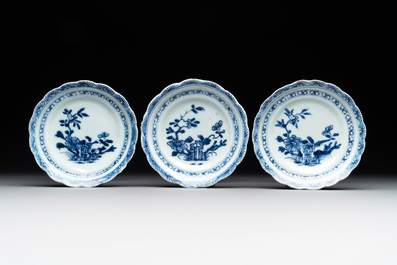 A varied collection of Chinese blue and white, and famille rose tea wares, Qianlong