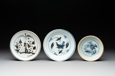 A varied collection of nine Chinese blue and white wares, Ming and later