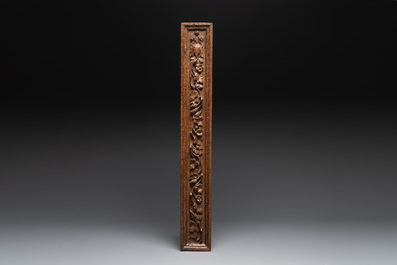 Five Baroque and Rococo wooden carvings and a fine farini&egrave;re or flour box, Flanders and France, 18th C.