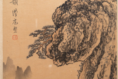Xu Zhongying 徐仲英(Qing): three 'landscape' works, ink and colour on silk
