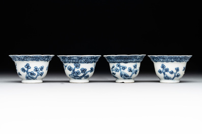 A varied collection of Chinese blue and white, and famille rose tea wares, Qianlong