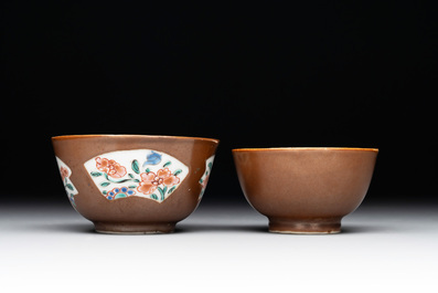 A varied collection of Chinese blue and white, and famille rose tea wares, Qianlong