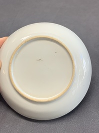 Two Chinese famille rose 'Don Quixote' saucers, 18/19th C.