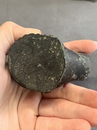 Two Chinese archaic bronze study fragments, Eastern Zhou