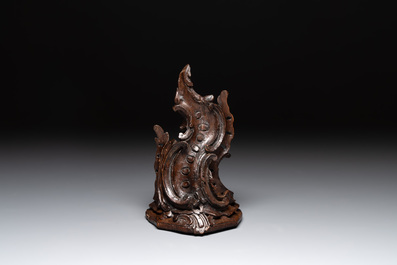Five Baroque and Rococo wooden carvings and a fine farini&egrave;re or flour box, Flanders and France, 18th C.