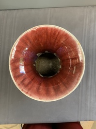 A Chinese flamb&eacute;-glazed vase, 18/19th C.
