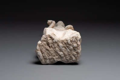 A Chinese white marble sculpture of Guanyin, 19/20th C.