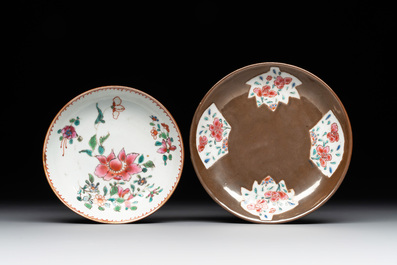 A varied collection of Chinese blue and white, and famille rose tea wares, Qianlong