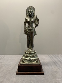 A Javanese bronze Majapahit sculpture of the goddess Dewi Tara, Indonesia, probably 14th C.