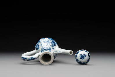 A Chinese blue and white 'nude figure' jug and cover, Kangxi, ca. 1680