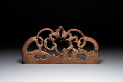 Five Baroque and Rococo wooden carvings and a fine farini&egrave;re or flour box, Flanders and France, 18th C.