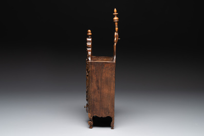 Five Baroque and Rococo wooden carvings and a fine farini&egrave;re or flour box, Flanders and France, 18th C.