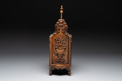 Five Baroque and Rococo wooden carvings and a fine farini&egrave;re or flour box, Flanders and France, 18th C.