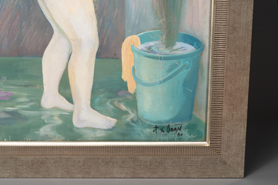 Do Xuan Doan (1937): 'Ladies at a bathhouse', oil on canvas, signed and dated (19)80