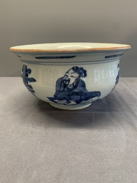 A Chinese blue and white 'star gods' censer, Kangxi