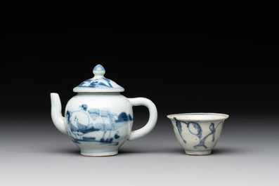 A varied collection of nine Chinese blue and white wares, Ming and later