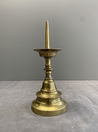Four bronze candle holders, Flanders and/or France, 16th C. and later