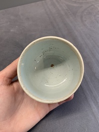 A varied collection of Chinese blue and white, and famille rose tea wares, Qianlong