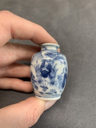 A varied collection of 13 Chinese famille rose, blue and white wares, Transitional period/19th C.