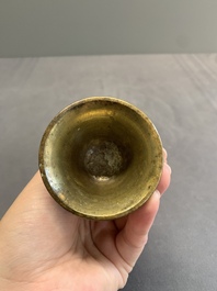 Four bronze candle holders, Flanders and/or France, 16th C. and later