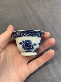 A varied collection of Chinese blue and white, and famille rose tea wares, Qianlong