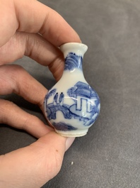A varied collection of 13 Chinese famille rose, blue and white wares, Transitional period/19th C.