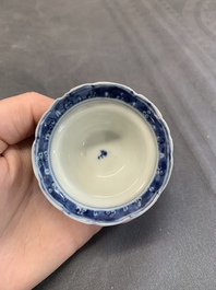 A varied collection of Chinese blue and white, and famille rose tea wares, Qianlong