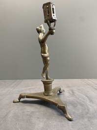 Four bronze candle holders, Flanders and/or France, 16th C. and later