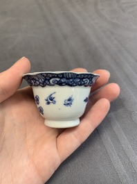 A varied collection of Chinese blue and white, and famille rose tea wares, Qianlong