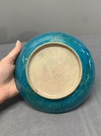 A collection of five Chinese turquoise-glazed wares, 18th C.
