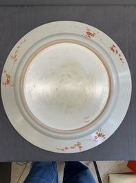A massive Chinese Imari-rose dish with floral design, Yongzheng