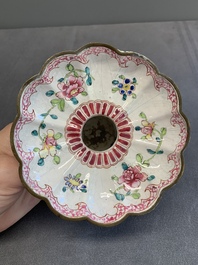 A Chinese Canton enamel spittoon, Yongzheng/Qianlong
