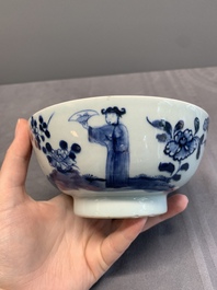 A varied collection of 13 Chinese famille rose, blue and white wares, Transitional period/19th C.