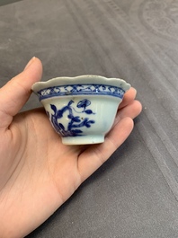 A varied collection of Chinese blue and white, and famille rose tea wares, Qianlong