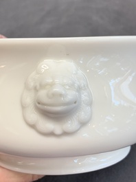 A Chinese Dehua blanc de Chine censer, Xuande mark, 18th C.