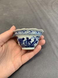 A varied collection of Chinese blue and white, and famille rose tea wares, Qianlong