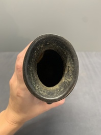 A rare archaistic bronze 'touhu' vase, Tianshun Mark, Ming